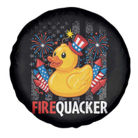 Funny 4th of July Duck Firequacker Spare Tire Cover Patriotic Vintage American Flag - Wonder Print Shop