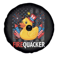 Funny 4th of July Duck Firequacker Spare Tire Cover Patriotic Vintage American Flag - Wonder Print Shop