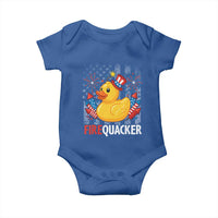 Funny 4th of July Duck Firequacker Baby Onesie Patriotic Vintage American Flag - Wonder Print Shop