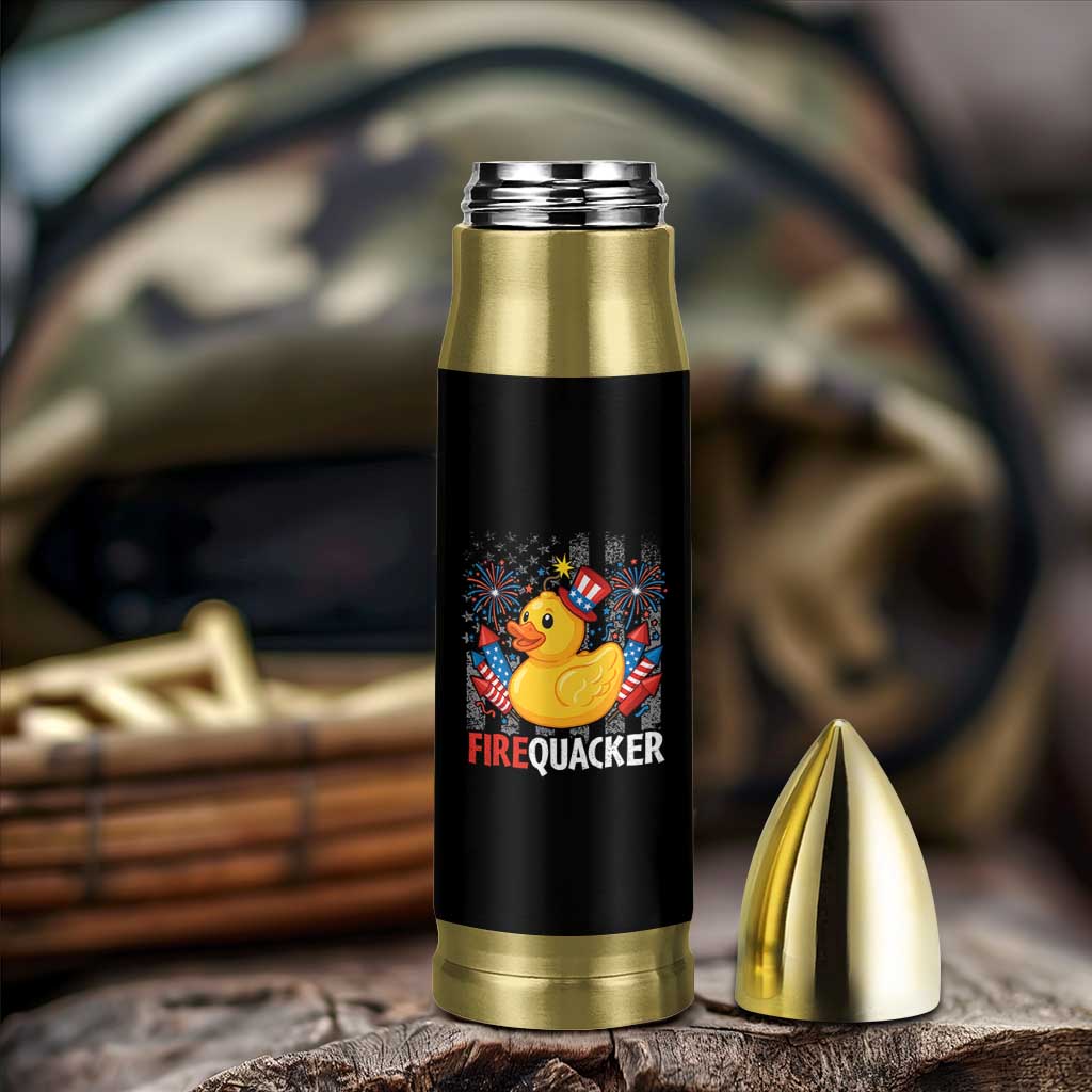 Funny 4th of July Duck Firequacker Bullet Tumbler Patriotic Vintage American Flag - Wonder Print Shop