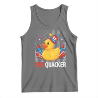 Funny 4th of July Duck Firequacker Tank Top Patriotic Vintage American Flag - Wonder Print Shop