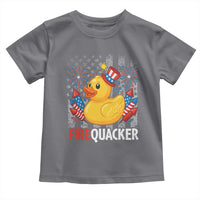 Funny 4th of July Duck Firequacker Toddler T Shirt Patriotic Vintage American Flag - Wonder Print Shop