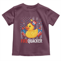 Funny 4th of July Duck Firequacker Toddler T Shirt Patriotic Vintage American Flag - Wonder Print Shop