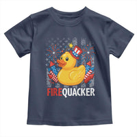 Funny 4th of July Duck Firequacker Toddler T Shirt Patriotic Vintage American Flag - Wonder Print Shop