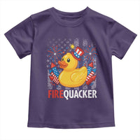 Funny 4th of July Duck Firequacker Toddler T Shirt Patriotic Vintage American Flag - Wonder Print Shop