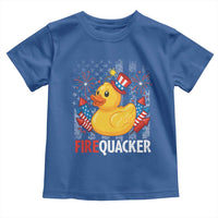 Funny 4th of July Duck Firequacker Toddler T Shirt Patriotic Vintage American Flag - Wonder Print Shop