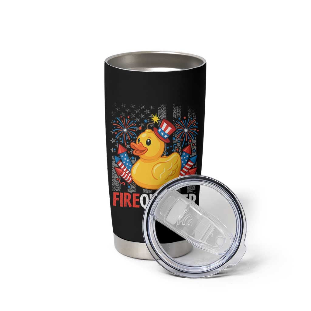 Funny 4th of July Duck Firequacker Tumbler Cup Patriotic Vintage American Flag - Wonder Print Shop