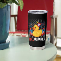 Funny 4th of July Duck Firequacker Tumbler Cup Patriotic Vintage American Flag - Wonder Print Shop