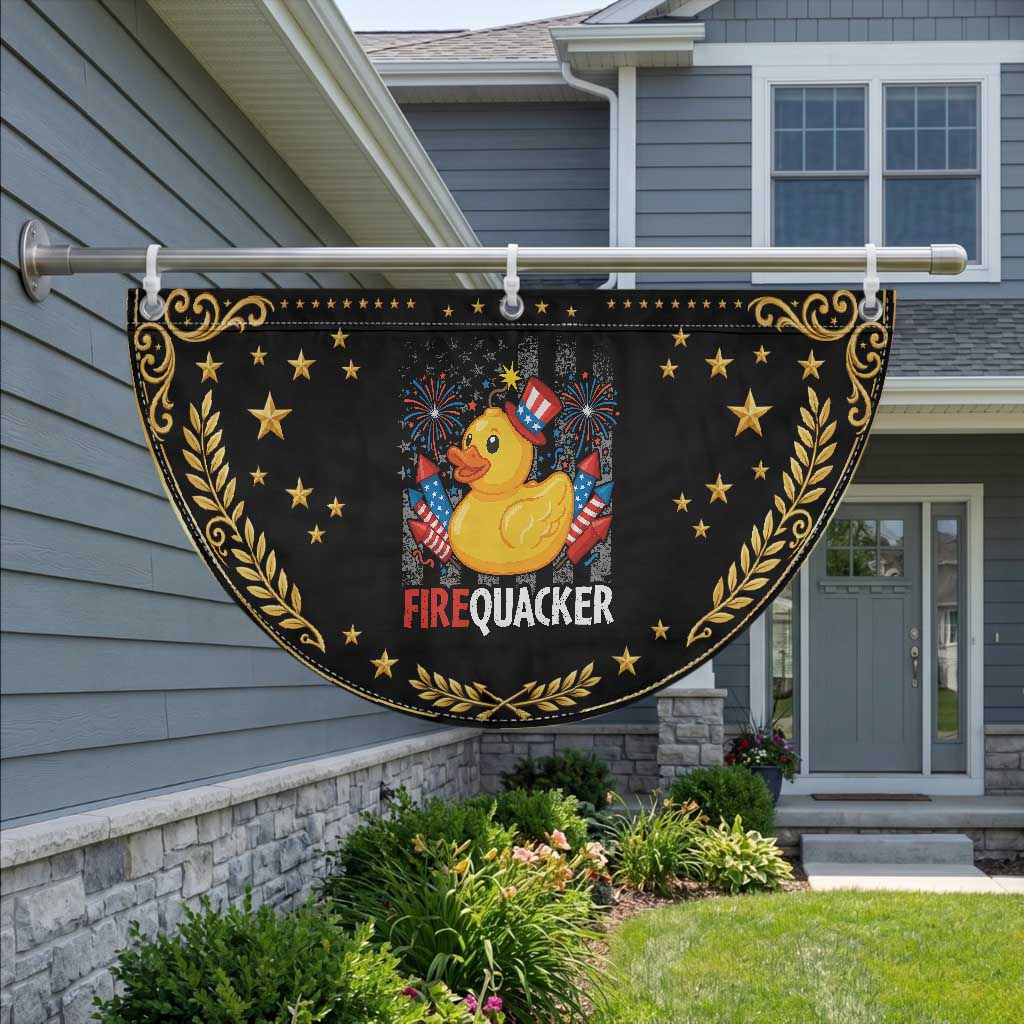 Funny 4th of July Duck Firequacker Patriotic Fan Flag Vintage American Flag