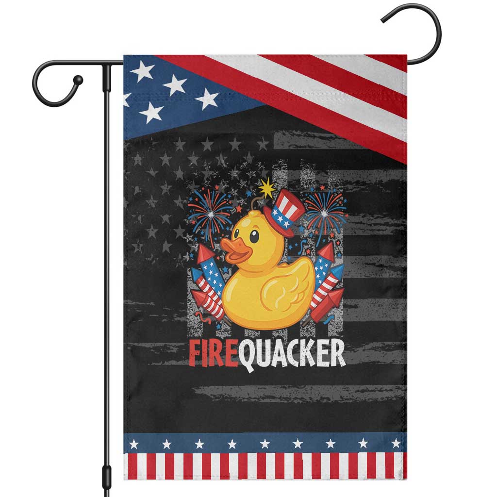 Funny 4th of July Duck Firequacker Garden Flag Patriotic Vintage American Flag