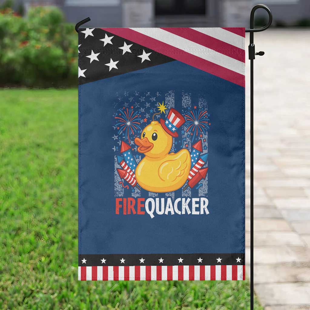 Funny 4th of July Duck Firequacker Garden Flag Patriotic Vintage American Flag