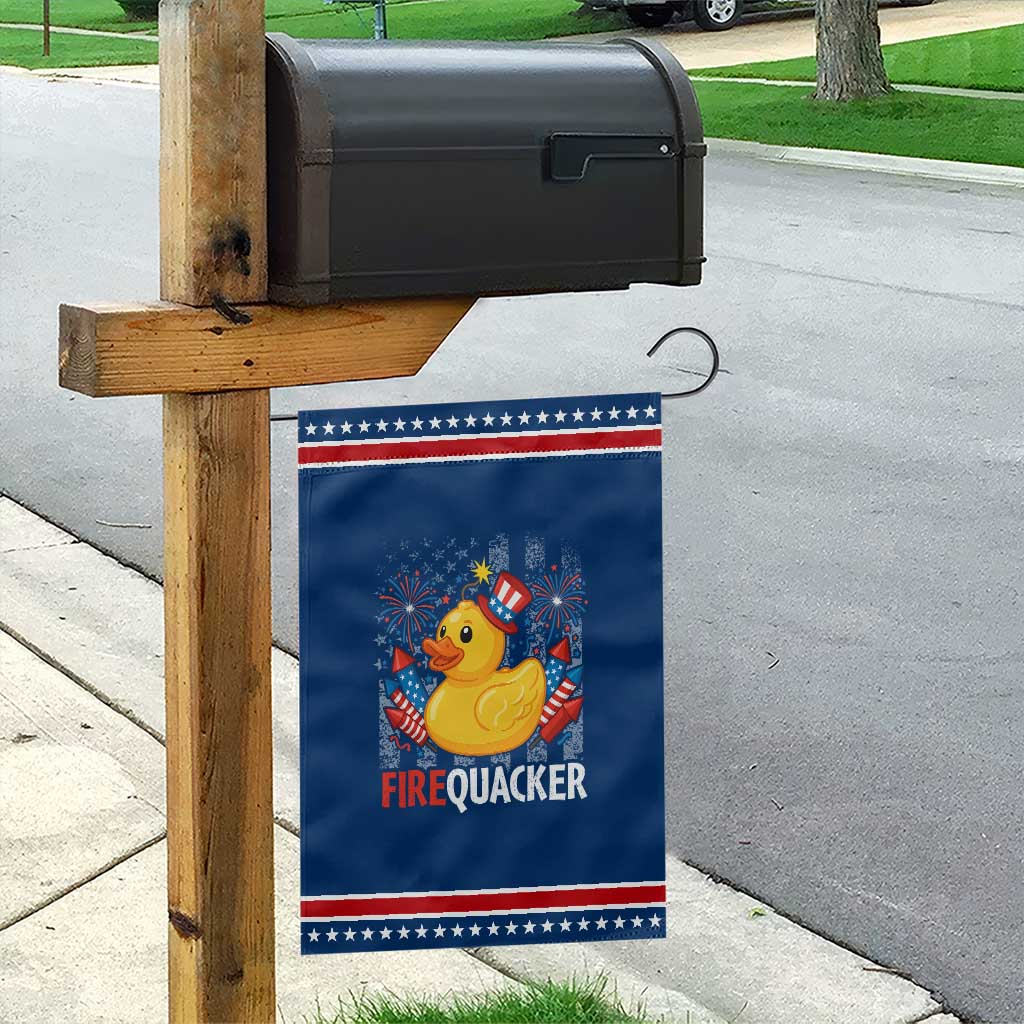Funny 4th of July Duck Firequacker Garden Flag Patriotic Vintage American Flag