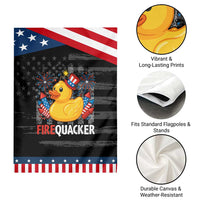 Funny 4th of July Duck Firequacker Garden Flag Patriotic Vintage American Flag