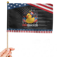 Funny 4th of July Duck Firequacker Patriotic Handheld Flag Patriotic Vintage American Flag