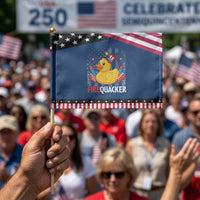 Funny 4th of July Duck Firequacker Patriotic Handheld Flag Patriotic Vintage American Flag