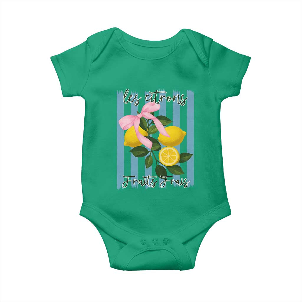Funny Les Citrons Fruits Frais Baby Onesie Summer Lemon Tropical Coquette - Wonder Print Shop