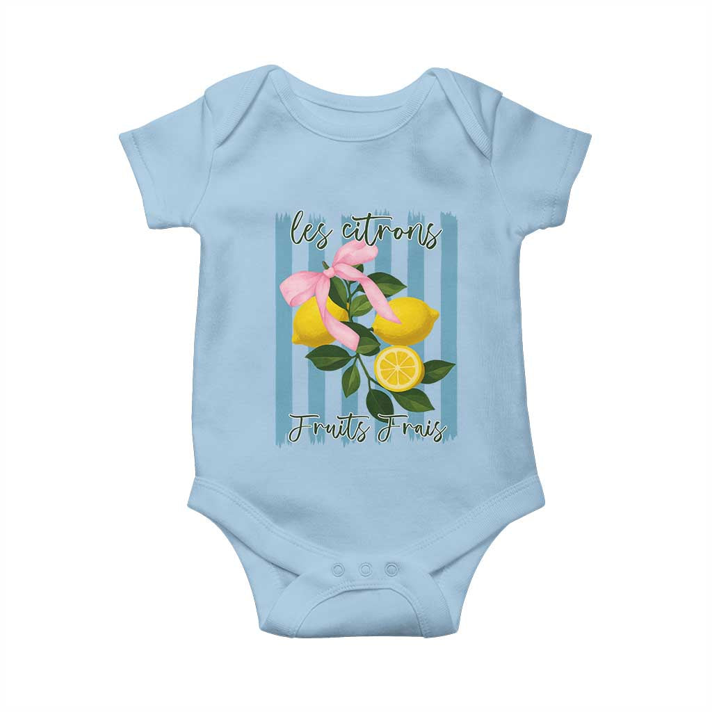 Funny Les Citrons Fruits Frais Baby Onesie Summer Lemon Tropical Coquette - Wonder Print Shop