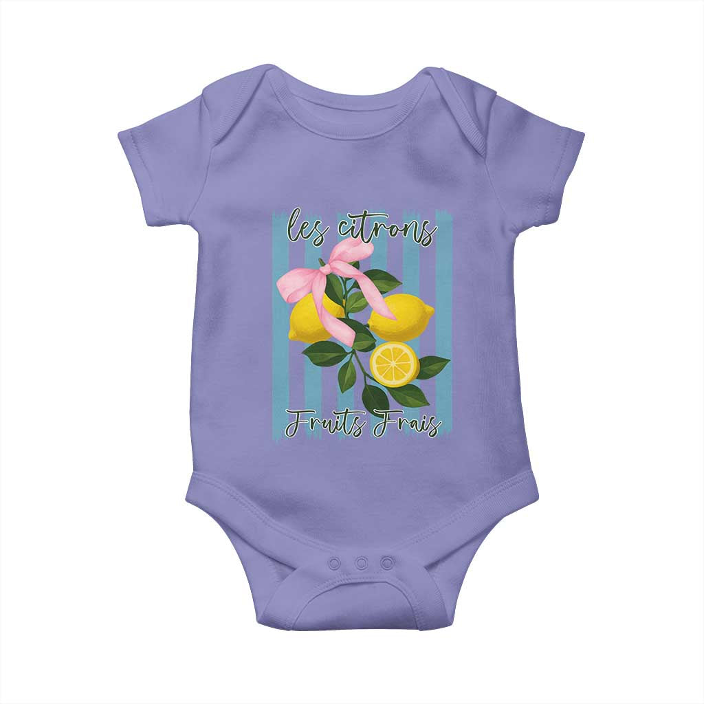 Funny Les Citrons Fruits Frais Baby Onesie Summer Lemon Tropical Coquette - Wonder Print Shop