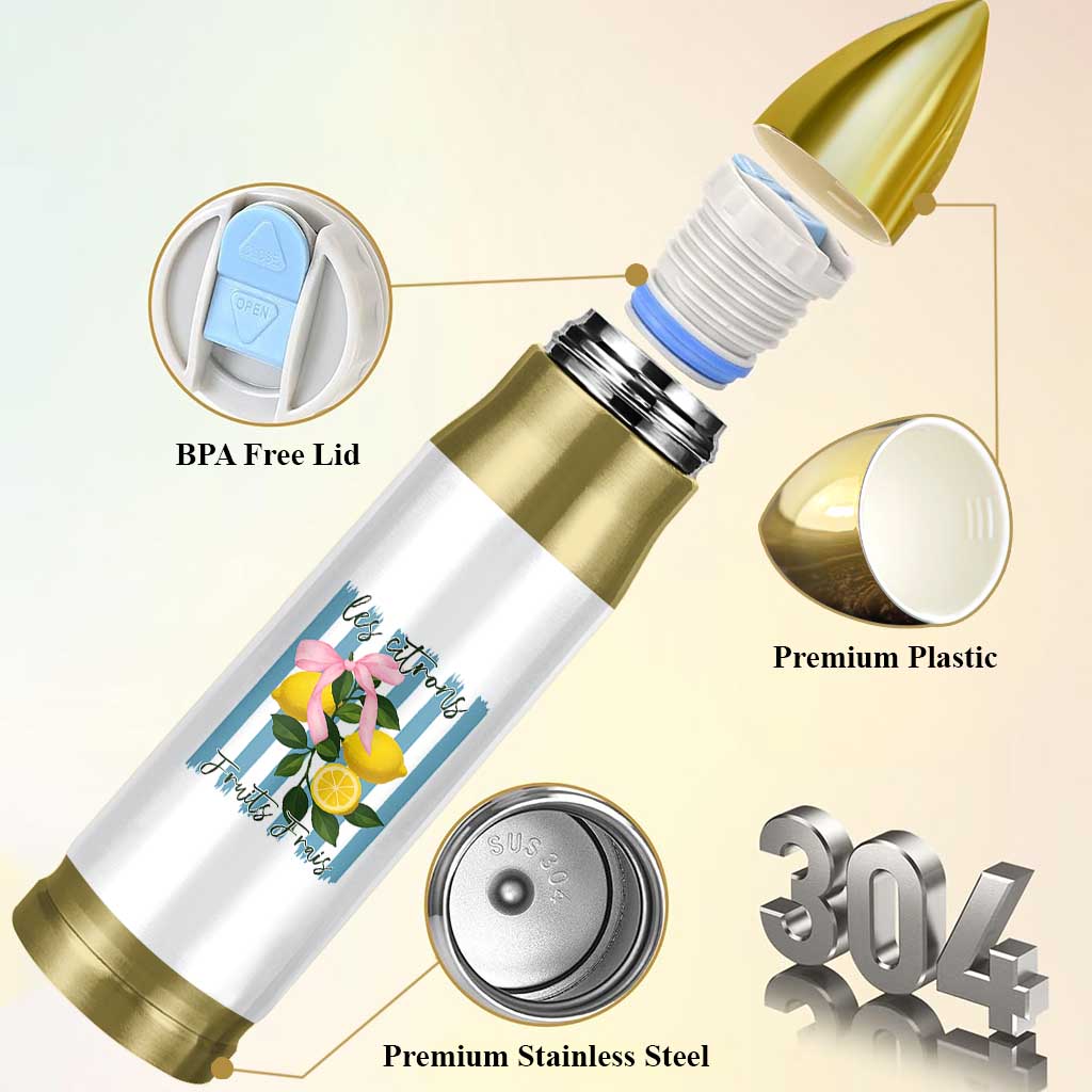 Funny Les Citrons Fruits Frais Bullet Tumbler Summer Lemon Tropical Coquette - Wonder Print Shop