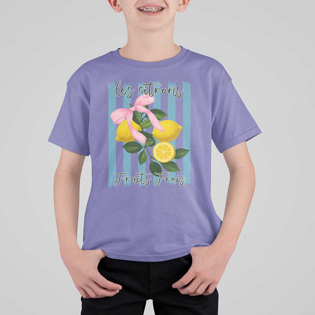 Funny Les Citrons Fruits Frais T Shirt For Kid Summer Lemon Tropical Coquette - Wonder Print Shop