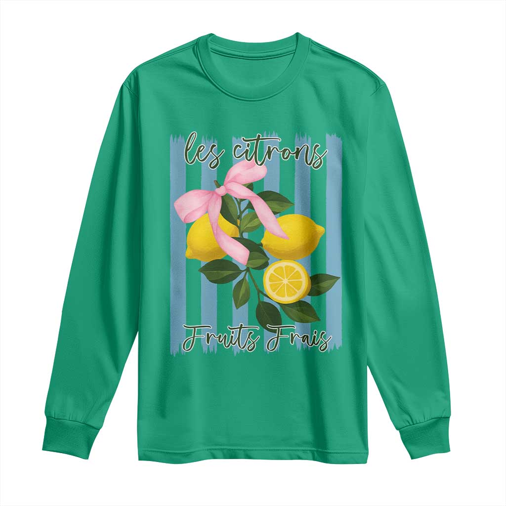 Funny Les Citrons Fruits Frais Long Sleeve Shirt Summer Lemon Tropical Coquette - Wonder Print Shop