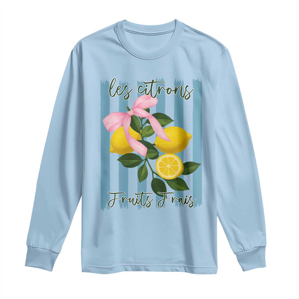 Funny Les Citrons Fruits Frais Long Sleeve Shirt Summer Lemon Tropical Coquette - Wonder Print Shop
