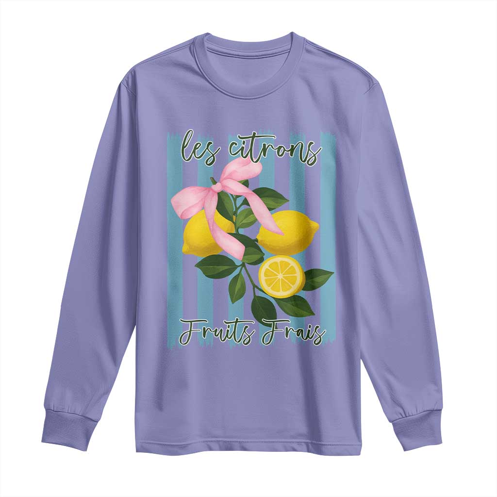 Funny Les Citrons Fruits Frais Long Sleeve Shirt Summer Lemon Tropical Coquette - Wonder Print Shop