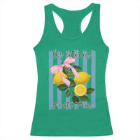 Funny Les Citrons Fruits Frais Racerback Tank Top Summer Lemon Tropical Coquette - Wonder Print Shop