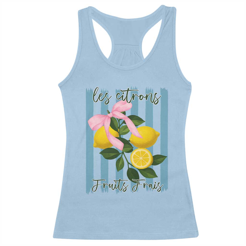 Funny Les Citrons Fruits Frais Racerback Tank Top Summer Lemon Tropical Coquette - Wonder Print Shop