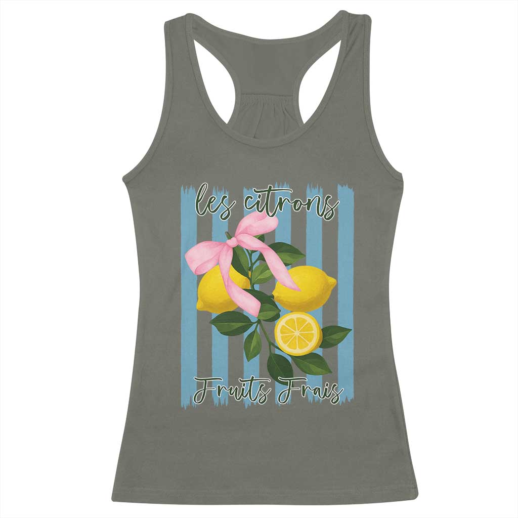Funny Les Citrons Fruits Frais Racerback Tank Top Summer Lemon Tropical Coquette - Wonder Print Shop
