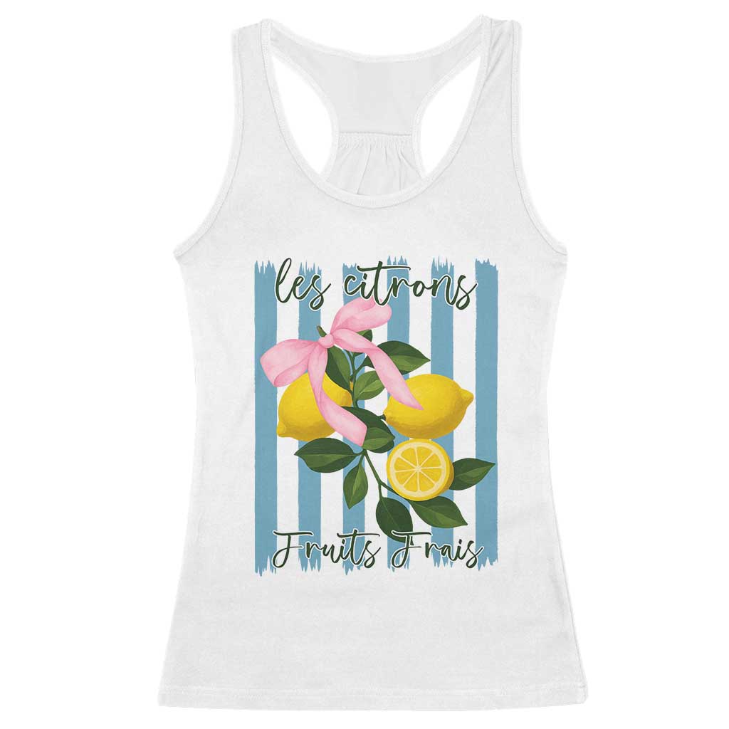 Funny Les Citrons Fruits Frais Racerback Tank Top Summer Lemon Tropical Coquette - Wonder Print Shop
