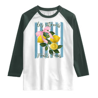 Funny Les Citrons Fruits Frais Raglan Shirt Summer Lemon Tropical Coquette - Wonder Print Shop