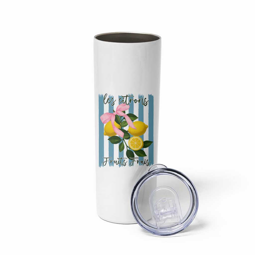 Funny Les Citrons Fruits Frais Skinny Tumbler Summer Lemon Tropical Coquette - Wonder Print Shop