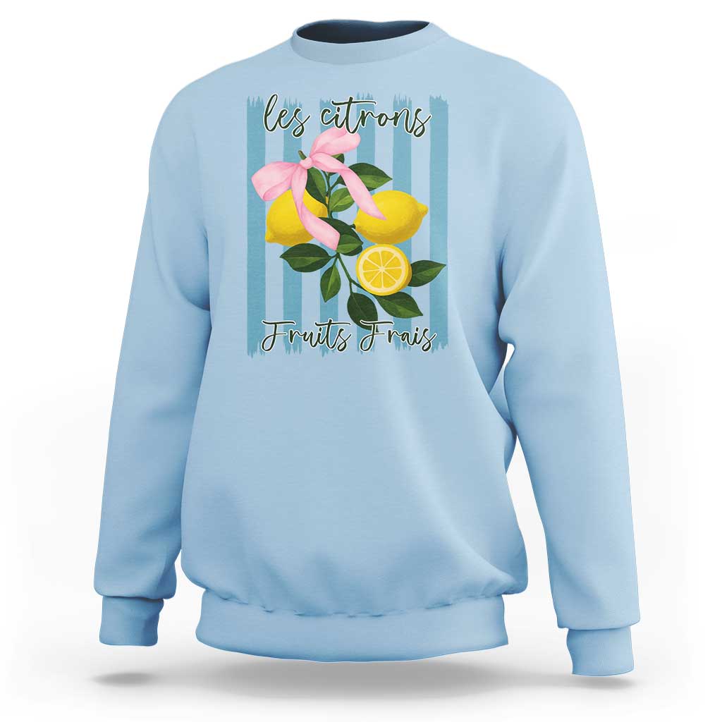 Funny Les Citrons Fruits Frais Sweatshirt Summer Lemon Tropical Coquette - Wonder Print Shop