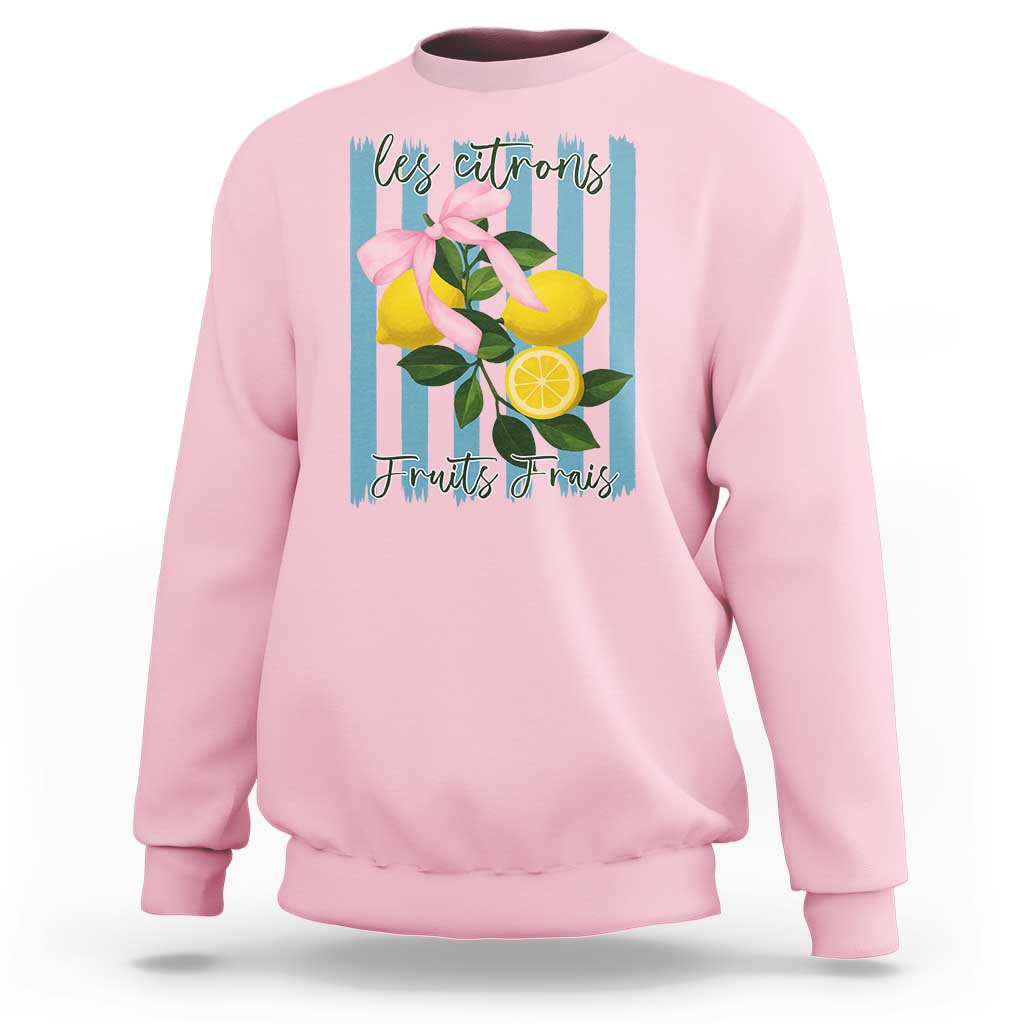 Funny Les Citrons Fruits Frais Sweatshirt Summer Lemon Tropical Coquette - Wonder Print Shop