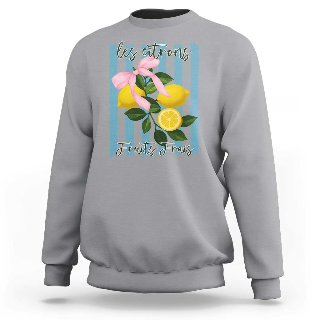 Funny Les Citrons Fruits Frais Sweatshirt Summer Lemon Tropical Coquette - Wonder Print Shop