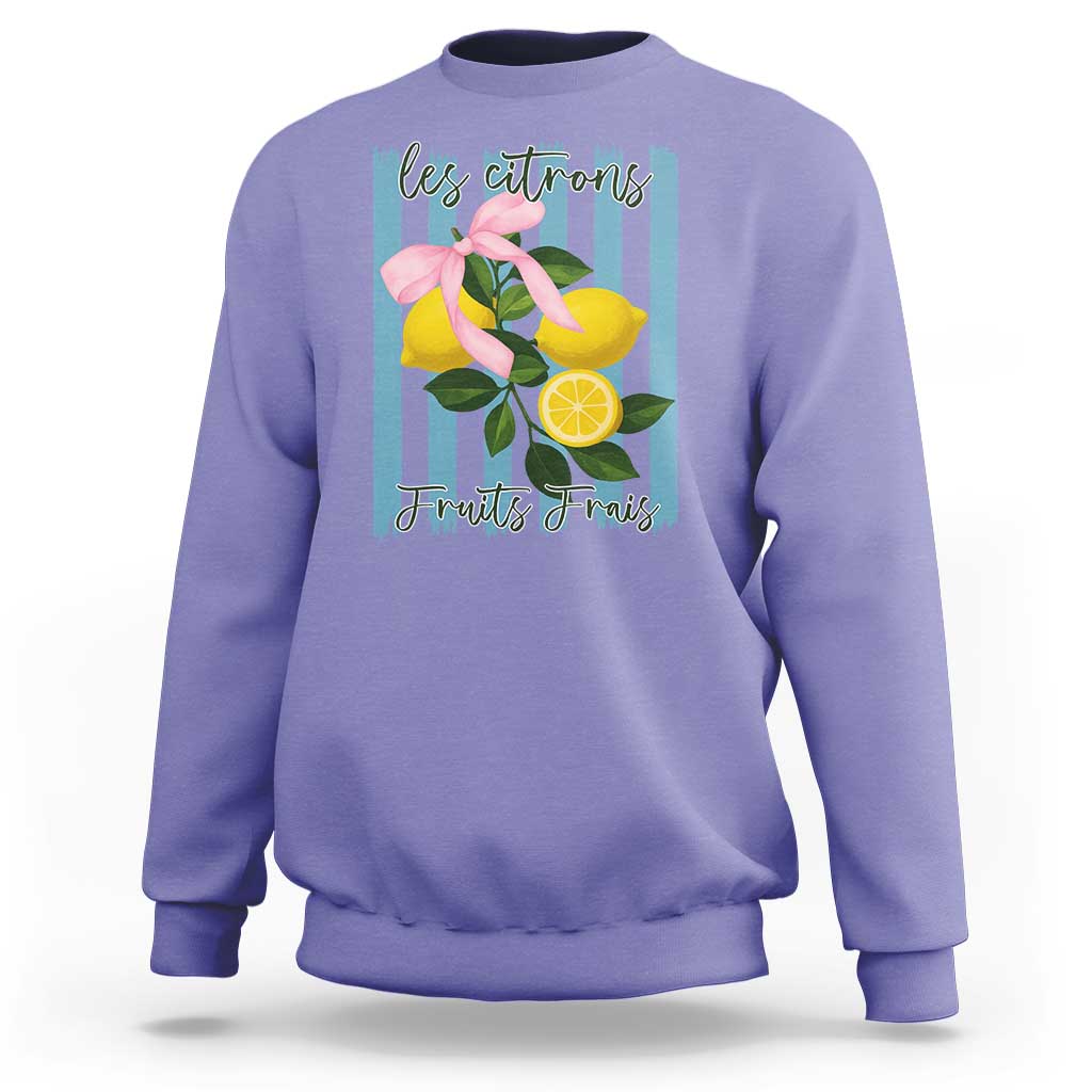 Funny Les Citrons Fruits Frais Sweatshirt Summer Lemon Tropical Coquette - Wonder Print Shop