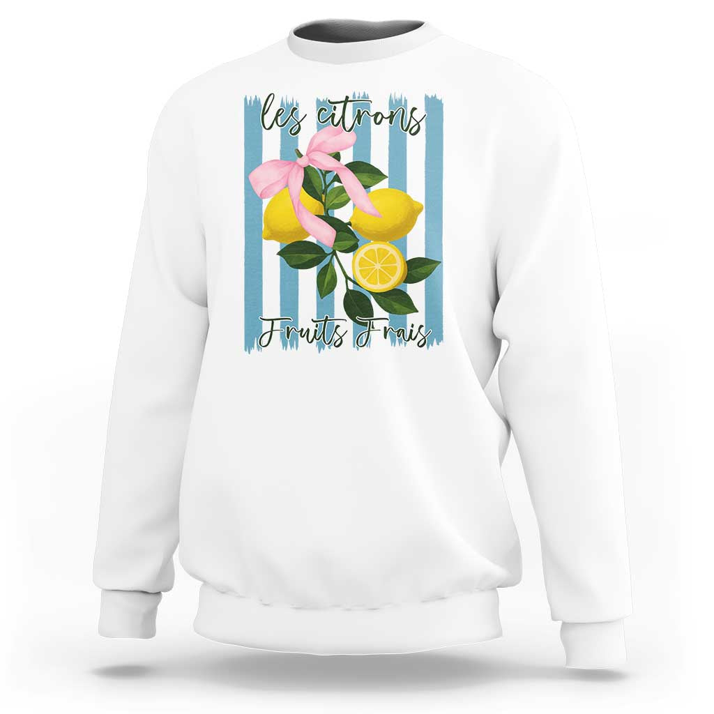 Funny Les Citrons Fruits Frais Sweatshirt Summer Lemon Tropical Coquette - Wonder Print Shop