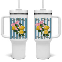 Funny Les Citrons Fruits Frais Tumbler With Handle Summer Lemon Tropical Coquette - Wonder Print Shop