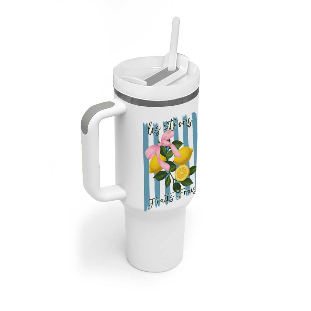 Funny Les Citrons Fruits Frais Tumbler With Handle Summer Lemon Tropical Coquette - Wonder Print Shop