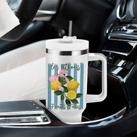 Funny Les Citrons Fruits Frais Tumbler With Handle Summer Lemon Tropical Coquette - Wonder Print Shop