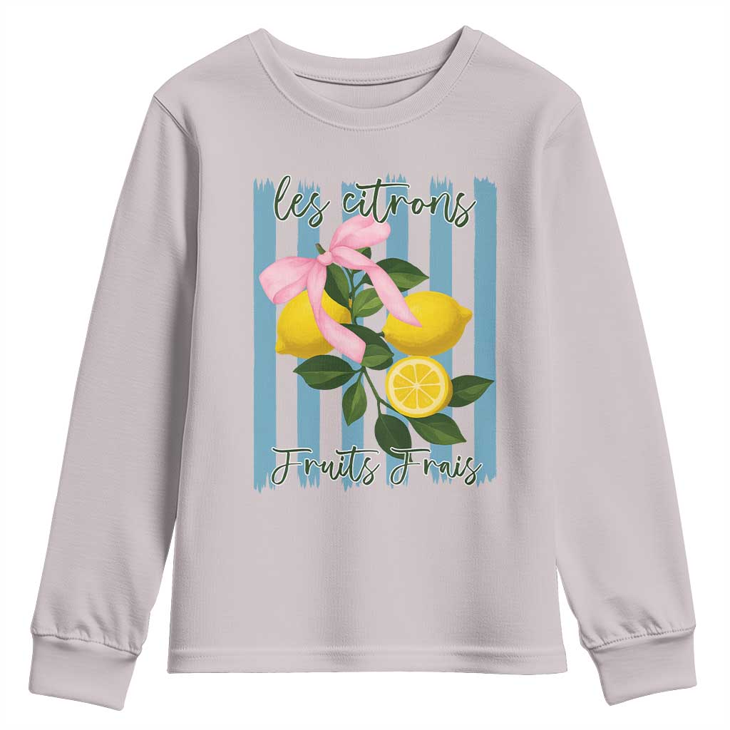 Funny Les Citrons Fruits Frais Youth Sweatshirt Summer Lemon Tropical Coquette - Wonder Print Shop