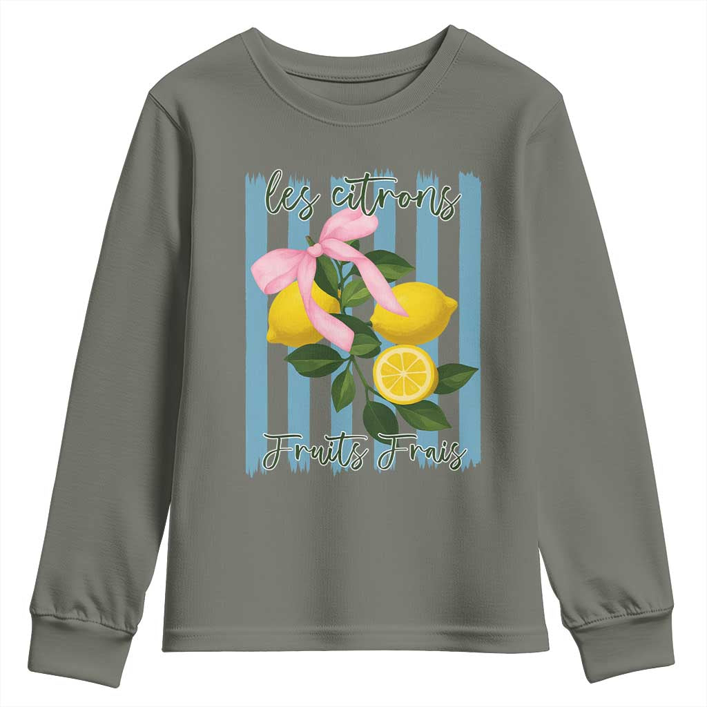 Funny Les Citrons Fruits Frais Youth Sweatshirt Summer Lemon Tropical Coquette - Wonder Print Shop