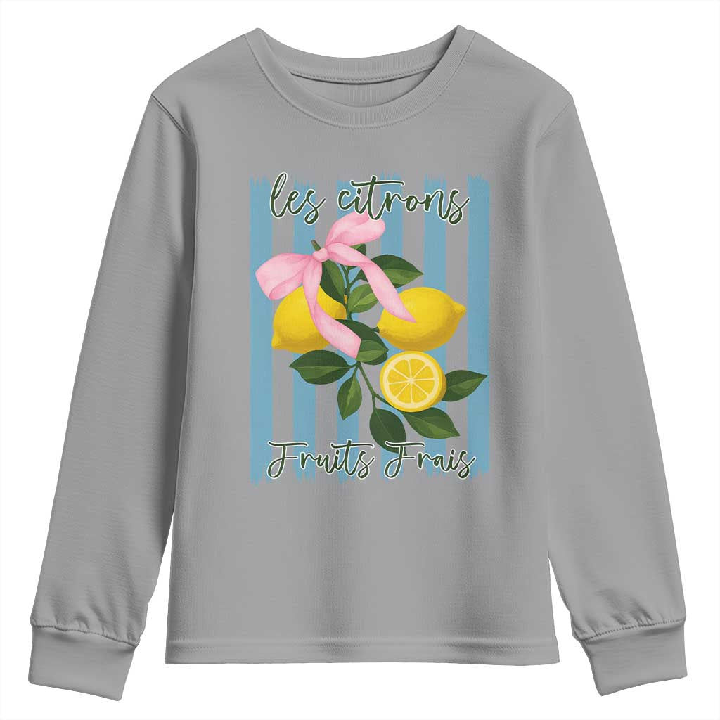 Funny Les Citrons Fruits Frais Youth Sweatshirt Summer Lemon Tropical Coquette - Wonder Print Shop