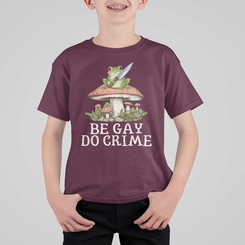Funny Be Gay Do Crime T Shirt For Kid LGBTQ Pride Gay Frog