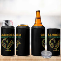 Sankofa Learn From The Past 4 in 1 Can Cooler Tumbler African Bird Black History Akan Pattern