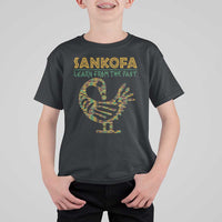 Sankofa Learn From The Past T Shirt For Kid African Bird Black History Akan Pattern