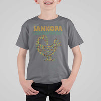 Sankofa Learn From The Past T Shirt For Kid African Bird Black History Akan Pattern
