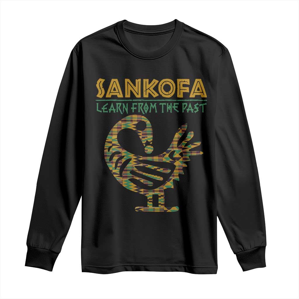 Sankofa Learn From The Past Long Sleeve Shirt African Bird Black History Akan Pattern