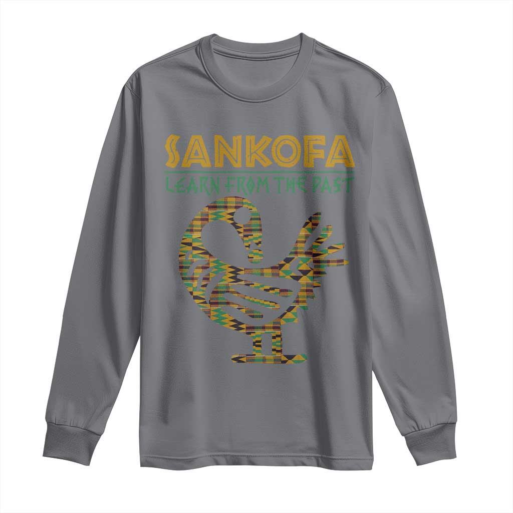 Sankofa Learn From The Past Long Sleeve Shirt African Bird Black History Akan Pattern